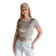 Sieviešu pelēks svītrains T-krekls Liness