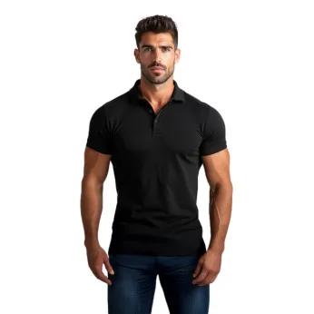 Vīriešu melns polo krekls Casual POLO T-krekls