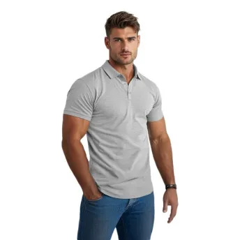 Vīriešu gaiši pelēks polo krekls Casual