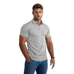 Vīriešu gaiši pelēks polo krekls Casual