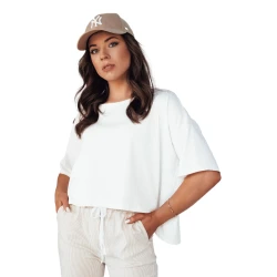 Sieviešu lielizmēra balts T-krekls Eling