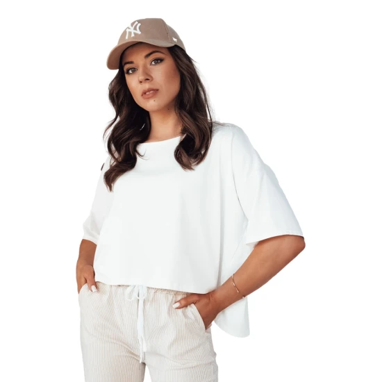 Sieviešu lielizmēra balts T-krekls Eling T-krekls