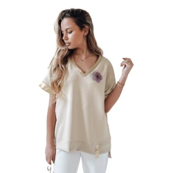 Sieviešu lielizmēra brūns krekls Shine