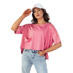 Sieviešu lielizmēra rozā T-krekls Eling