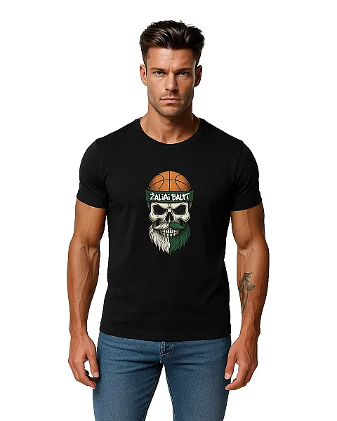 Vīriešu melns krekls Skull and Ball