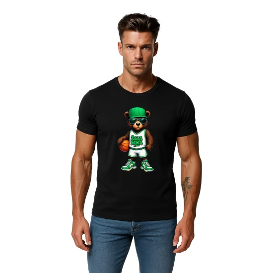 Vīriešu melns T-krekls Coon bez džempera PK4020