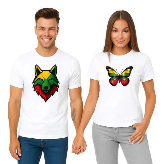 Balts T-kreklu komplekts Wolf-Dragon PK4026