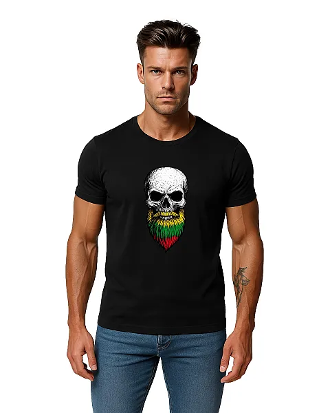 Vīriešu melns krekls Skull and Beard