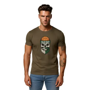 Vīriešu haki T-krekls Skull and Ball
