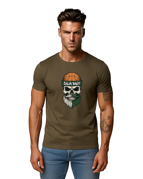 Vīriešu haki krekls Skull and Ball