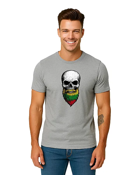 Vīriešu gaiši pelēks krekls Skull and Beard
