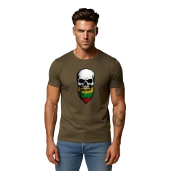 Vīriešu haki krekls Galvaskauss un bārda