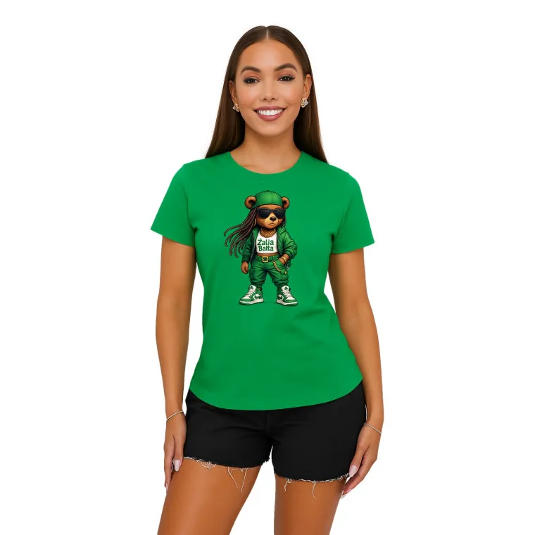 Sieviešu zaļš T-krekls Bear PK4023