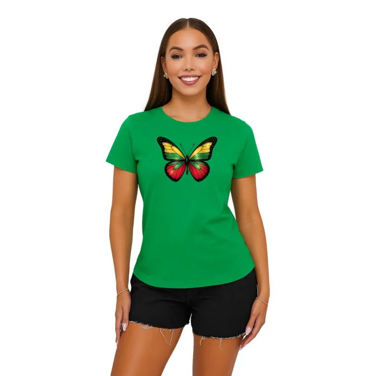 Sieviešu zaļš T-krekls Butterfly PK4025