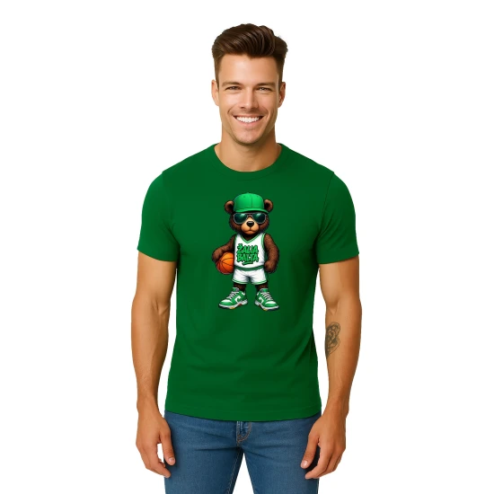 Vīriešu tumši zaļš T-krekls Coon bez džempera PK4020