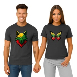 Tumši pelēks T-kreklu komplekts Wolf-dragon