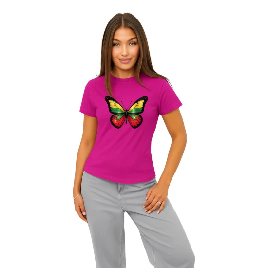 Sieviešu rozā T-krekls Butterfly PK4025