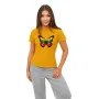 Sieviešu spilgti dzeltens T-krekls Butterfly