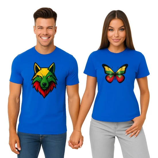 Zils T-kreklu komplekts Wolf-Dragon PK4026