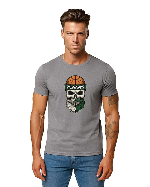 Vīriešu pelēks krekliņš Skull and Ball