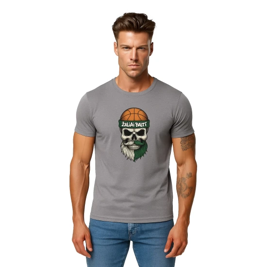 Vīriešu pelēks krekliņš Skull and Ball PK4022