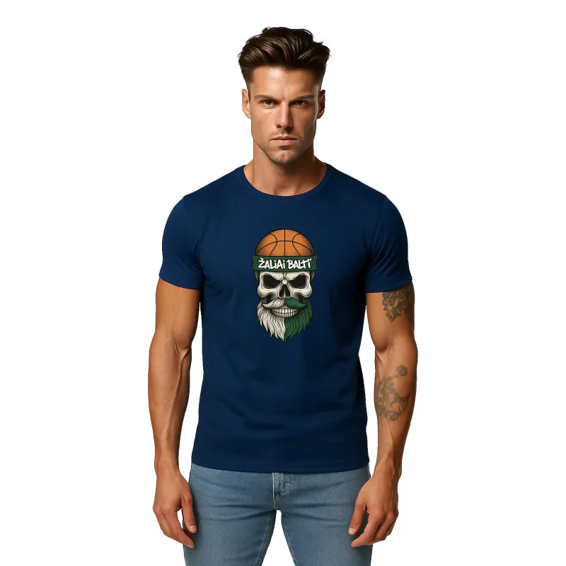 Vīriešu tumši zils krekls Skull and Ball PK4022