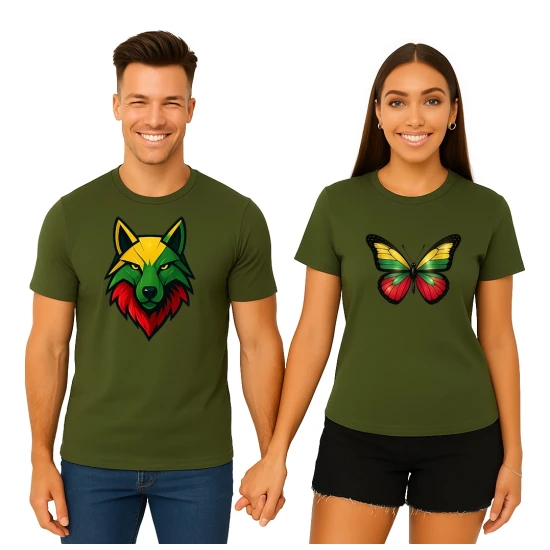 Haki krāsas T-kreklu komplekts Wolf-Dragon PK4026