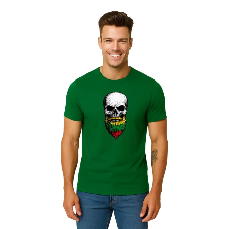 Vīriešu tumši zaļš krekls Skull and Beard PK4015