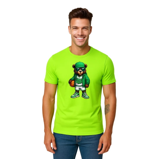 Vīriešu neona zaļš Bear Ball sporta krekls PK4019