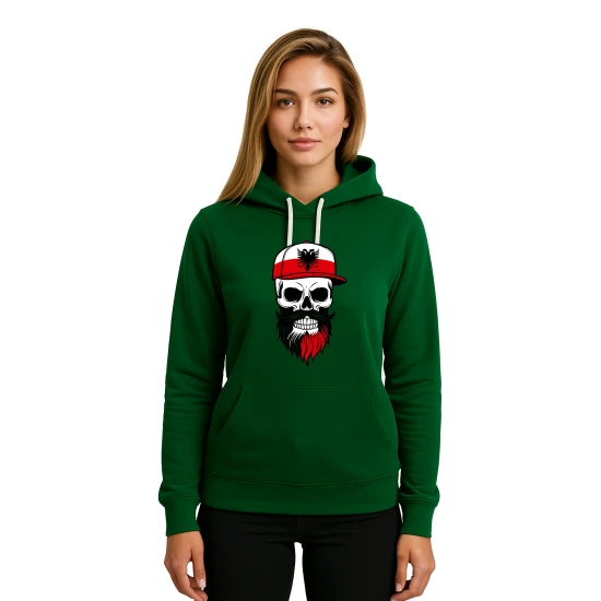 Sieviešu zaļš džemperis Poland skull cap PK4033