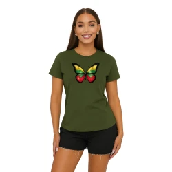 Sieviešu haki krekls Butterfly