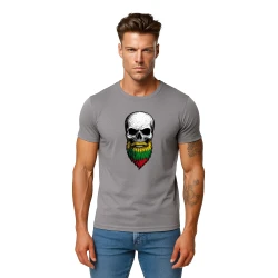 Vīriešu pelēks krekls Galvaskauss un bārda