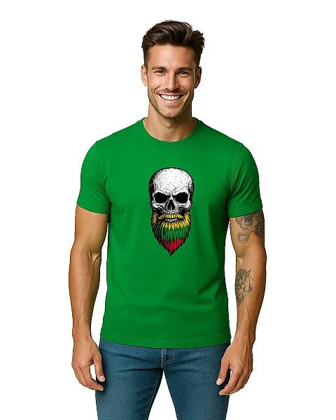 Vīriešu zaļš krekliņš Skull and Beard