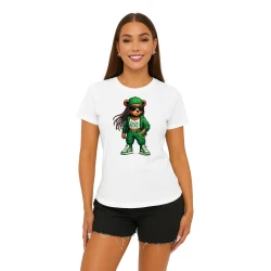 Sieviešu balts T-krekls Bear