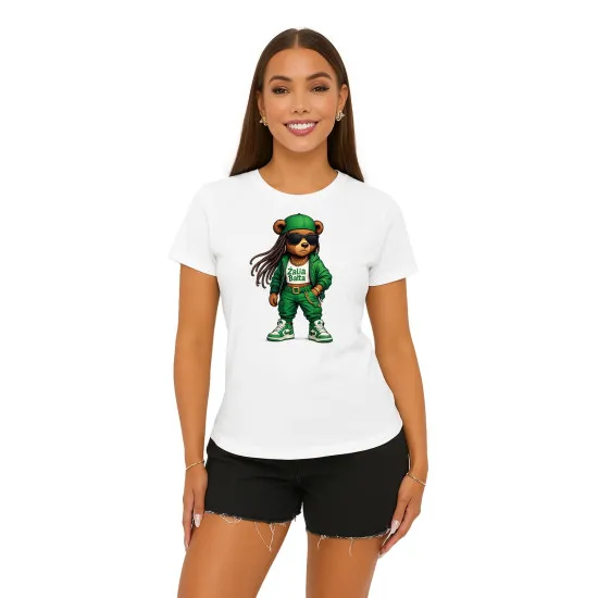 Sieviešu balts T-krekls Bear PK4023