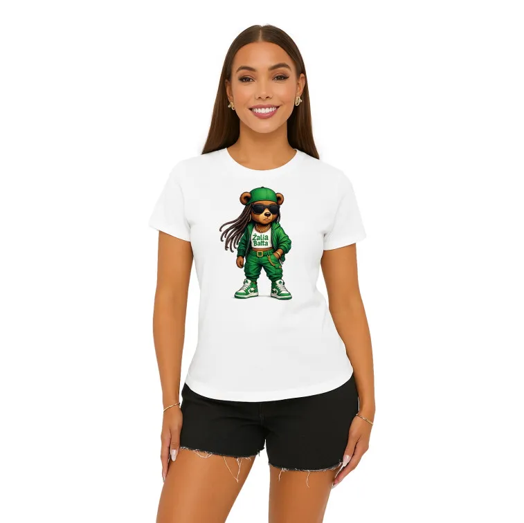 Sieviešu balts T-krekls Bear PK4023