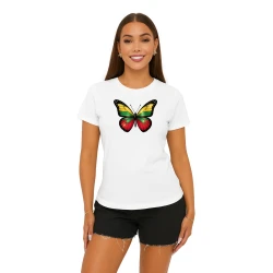 Sieviešu balts T-krekls Butterfly