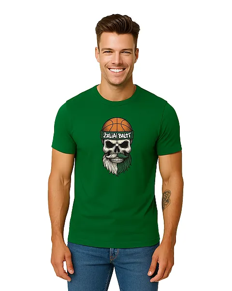 Vīriešu tumši zaļš krekliņš Skull and Ball