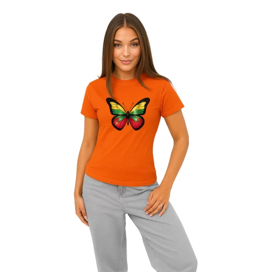 Sieviešu oranžs T-krekls Butterfly PK4025