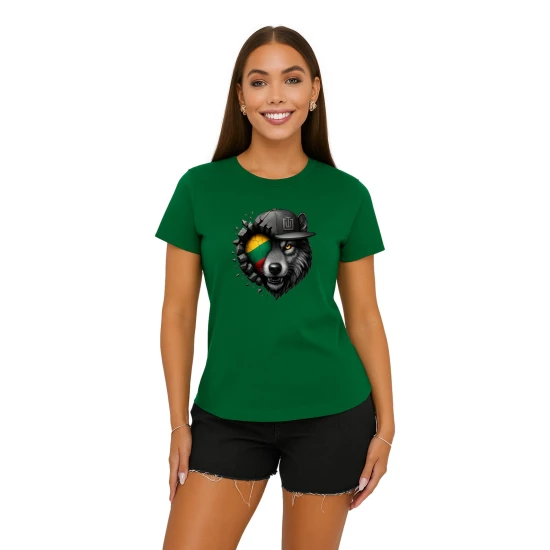 Sieviešu zaļš T-krekls Wolf grey PK4029