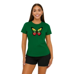 Sieviešu tumši zaļš T-krekls Butterfly