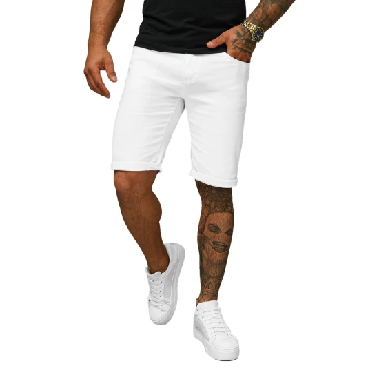 Vīriešu balti džinsa šorti Bost O/UM873