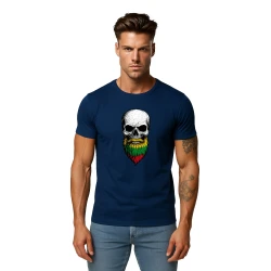 Vīriešu tumši zils krekls Galvaskauss un bārda