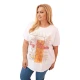 Sieviešu balts T-krekls ar oranžu detaļu Day dream