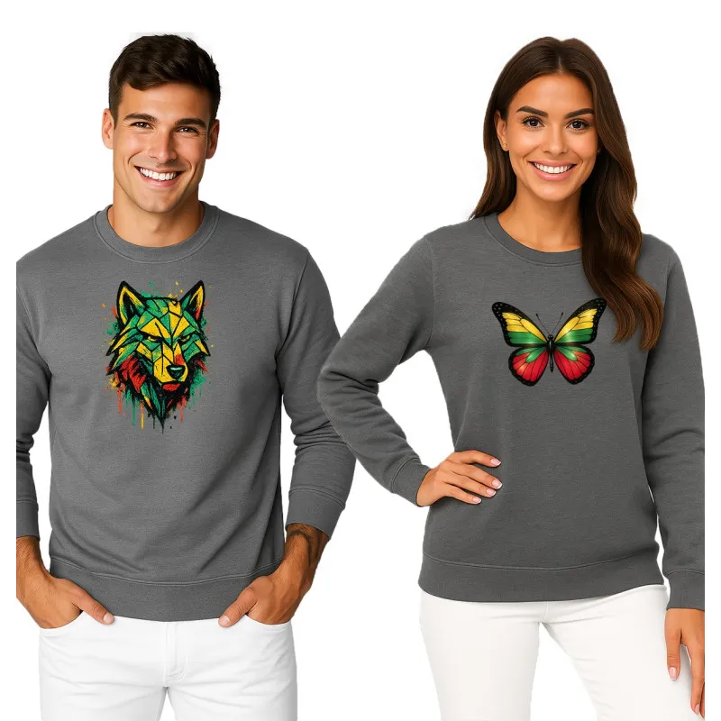 Butterfly-geometric wolf džempera komplekts pelēkā krāsā PK4014