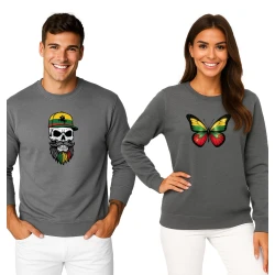 Butterfly-Cowgirl džempera komplekts pelēkā krāsā ar kapuci