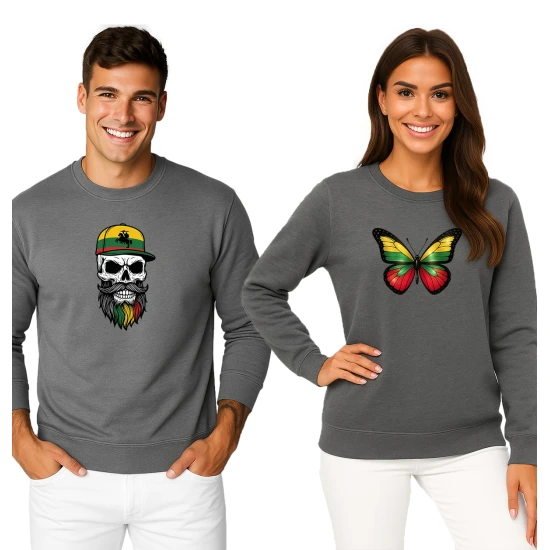 Butterfly-Cowgirl džempera komplekts pelēkā krāsā ar kapuci PK4014