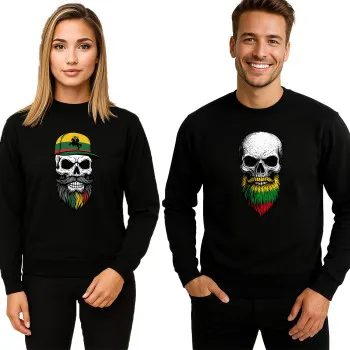Melns džemperu komplekts Skulls vytis-bearded