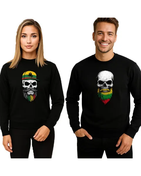 Melns džemperu komplekts Skulls vytis-bearded