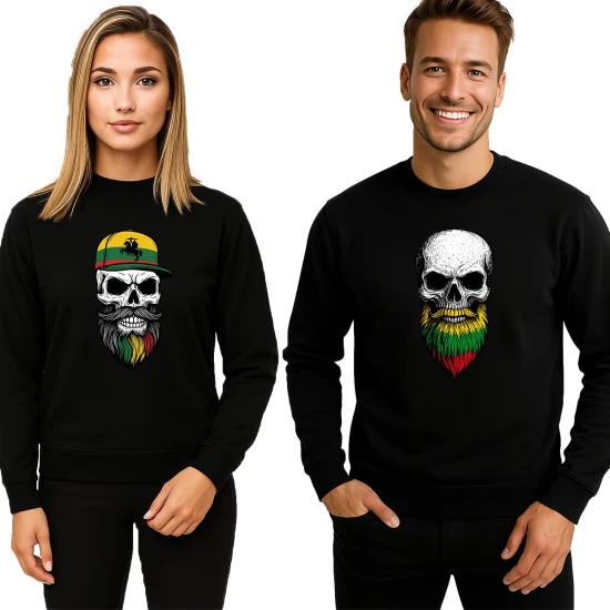 Melns džemperu komplekts Skulls vytis-bearded PK4014